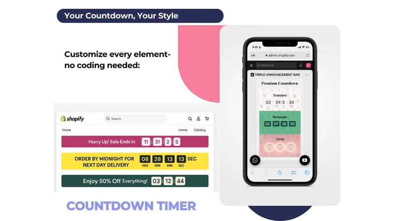 blocks: bar, whatsapp & more