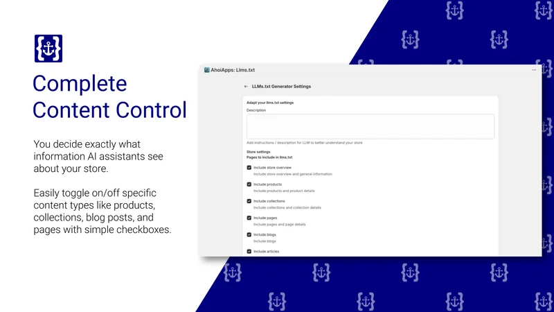 Ahoi Apps Llms.txt generator