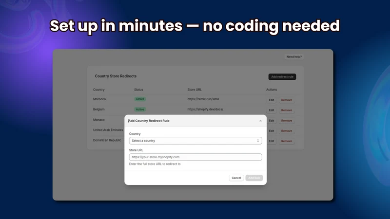 Multi‑Store Country Redirect
