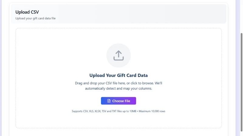 BluePeacock Gift Card Importer