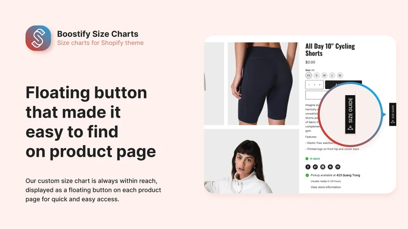 Boostify Size Charts