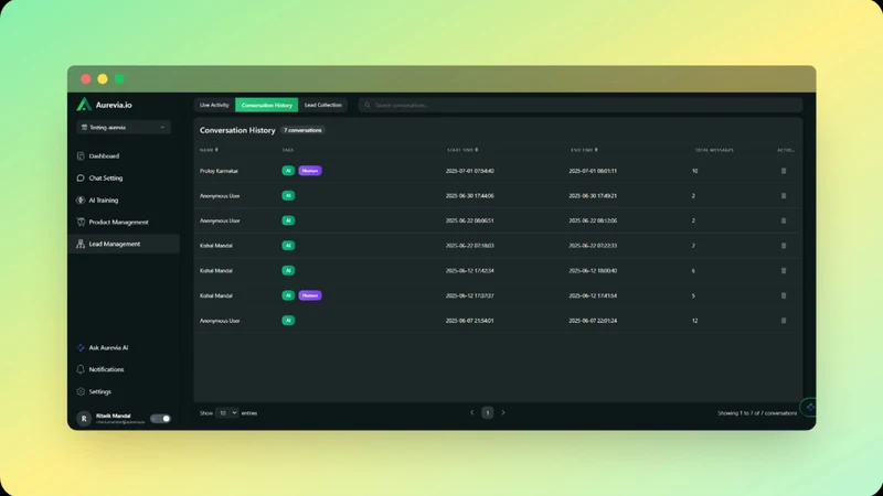Aurevia: AI Sales Agent & Chat