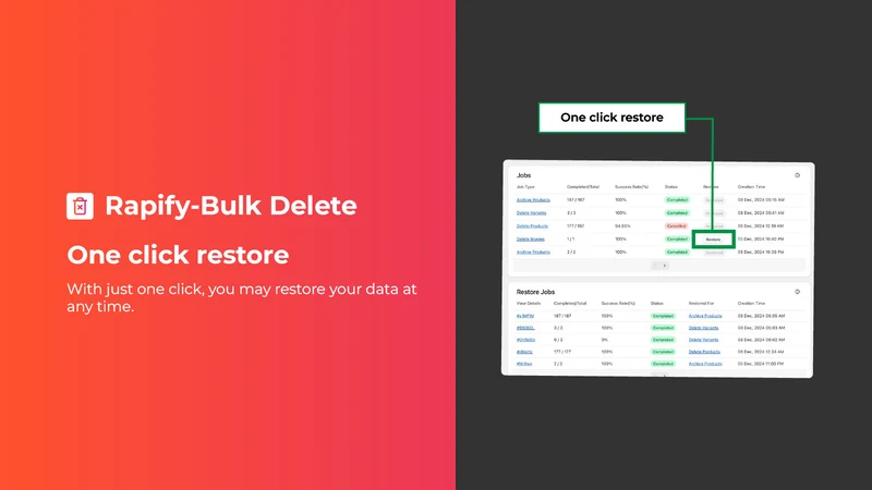 RP: Bulk Delete Product Backup