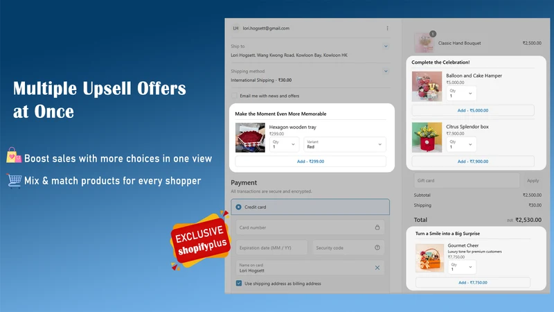 Upsell : Payment & Shipping