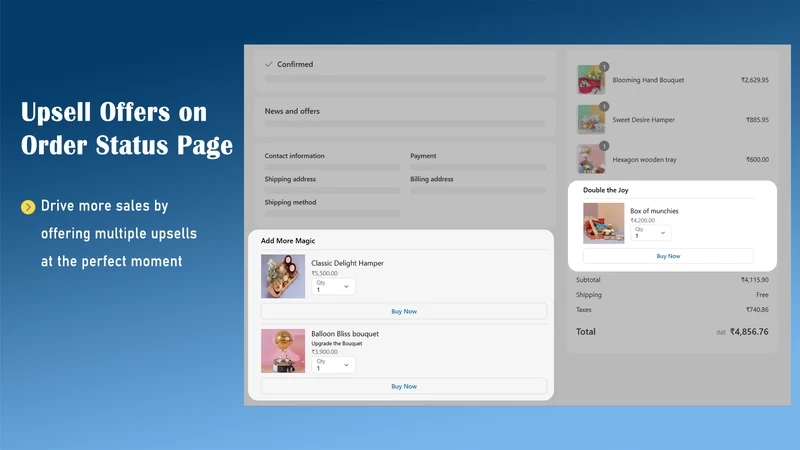 Upsell : Payment & Shipping