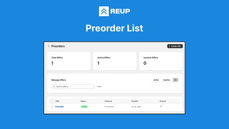 Reup Back in Stock | PreOrder