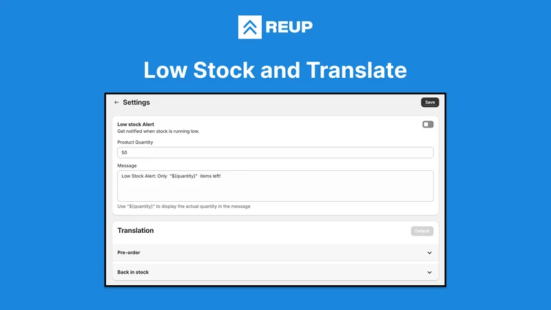 Reup Back in Stock | PreOrder