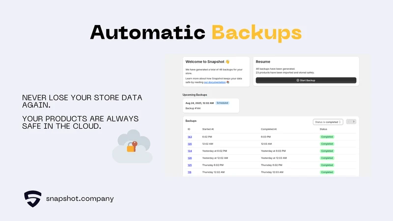 Snapshot ‑ Automatic Backups