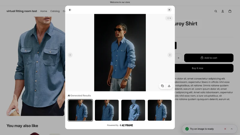 AI Frame: Try‑On & Size Chart