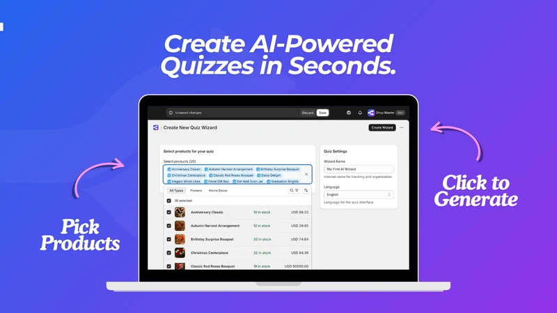 AI Quiz to Cart
