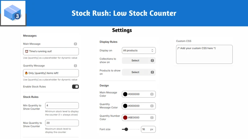 Stock Rush: Low Stock Counter