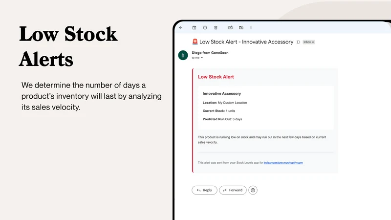 GoneSoon: Low Stock Alerts