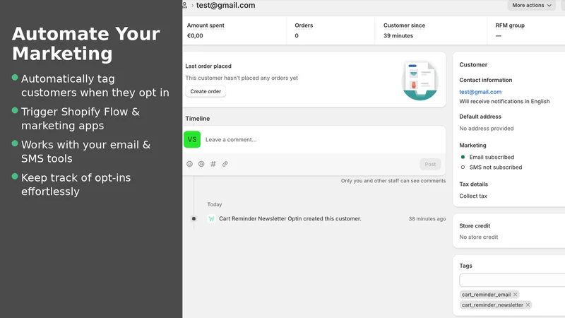 Exit intent – Cart Reminder