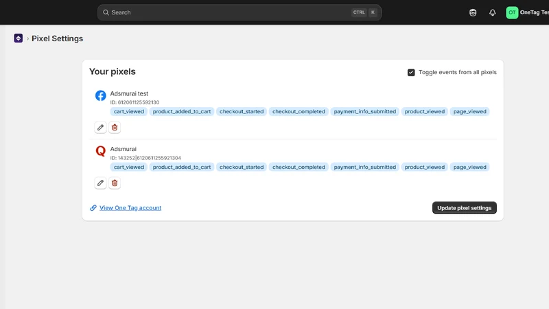 Adsmurai One Tag ‑ Tracking