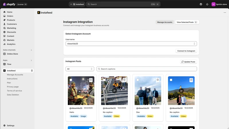 Sprinix Instafeed