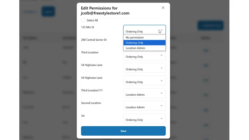 B2B User/Location Admin Portal