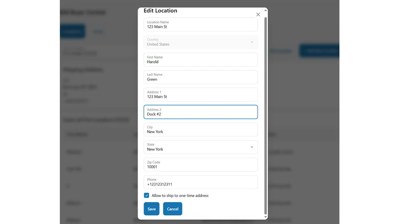 B2B User/Location Admin Portal