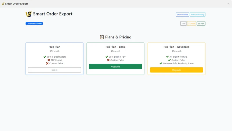 Smart Order Export