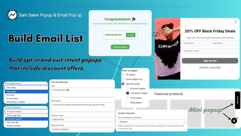 Sam FOMO & Sales Pop Up