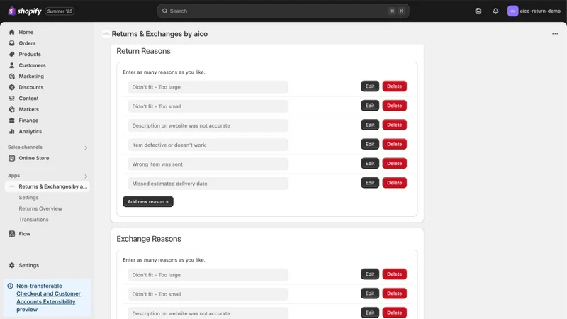Returns & Exchanges by aico