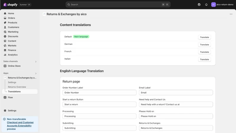 Returns & Exchanges by aico