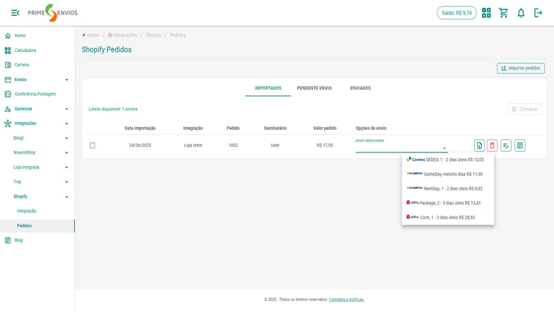 Prime envios