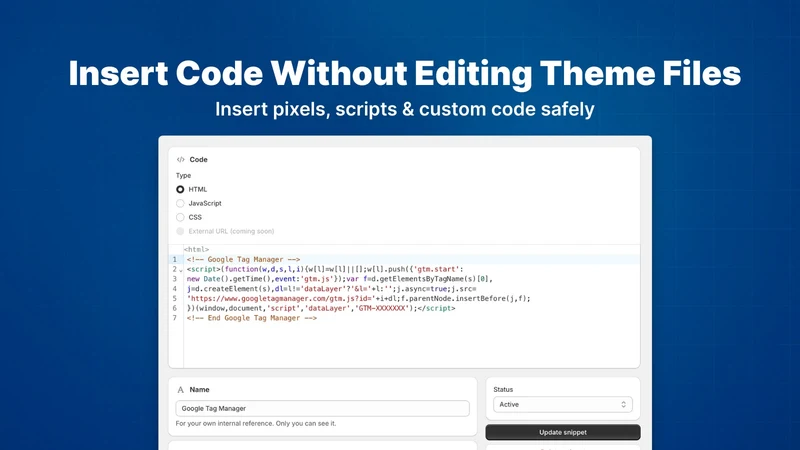 Codify ‑ Insert Code & Pixels