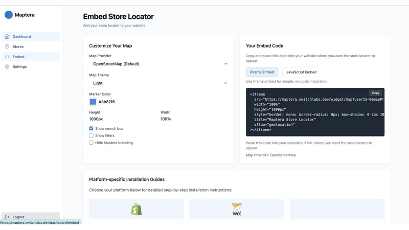 Maptera Store Locator