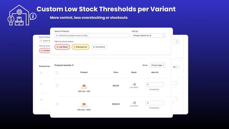 Low Stock AI Alerts & Reports