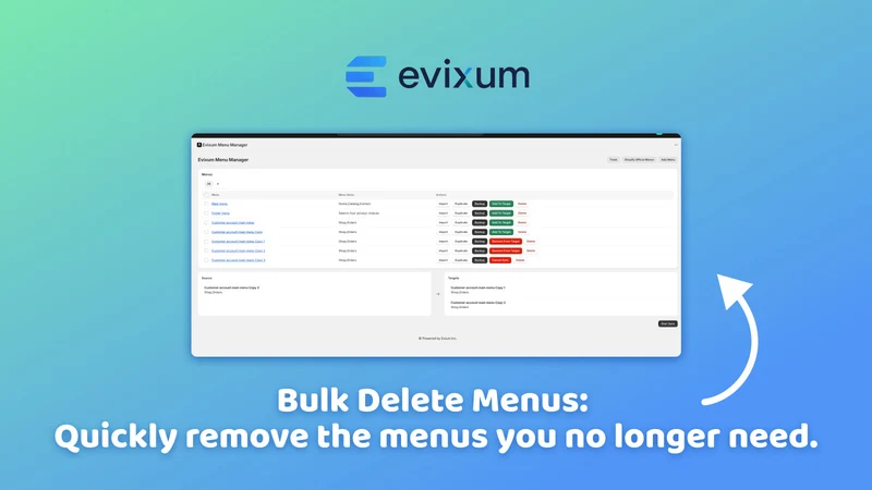 Evixum Menu Manager
