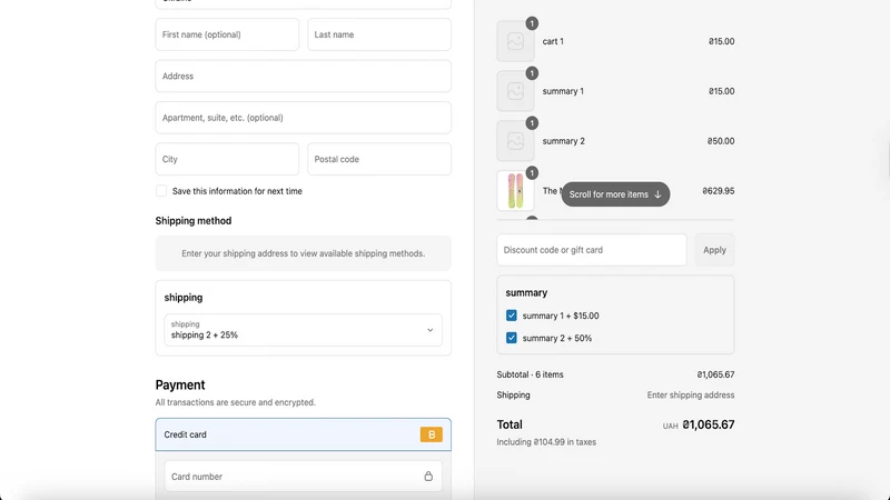 Enhanced Checkout Options