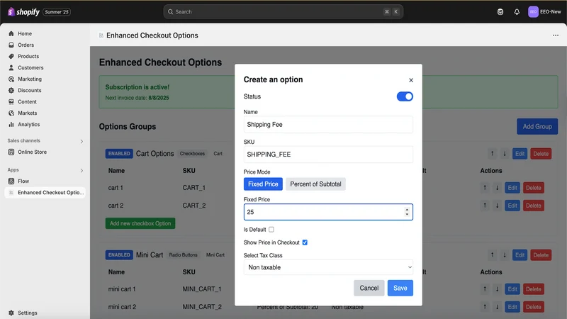 Enhanced Checkout Options