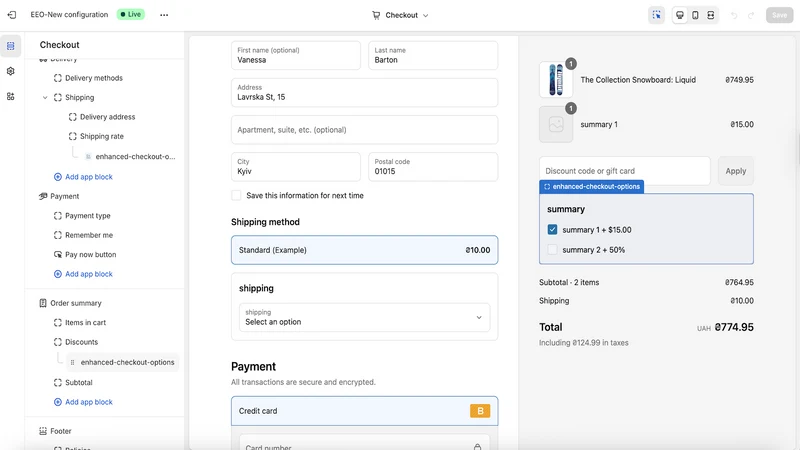 Enhanced Checkout Options