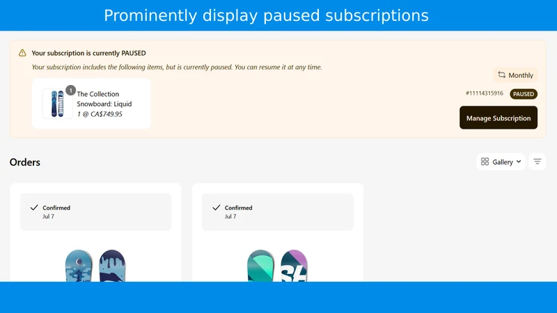 Manage Subs for Cust Acc UI