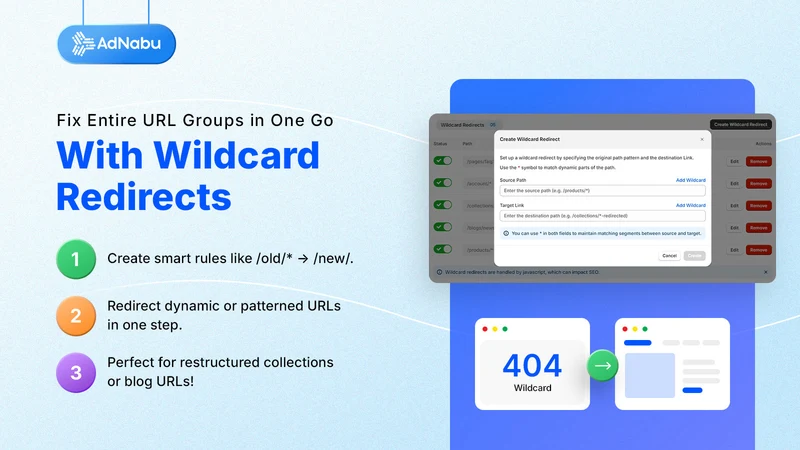 404/301 URL Redirects by Nabu