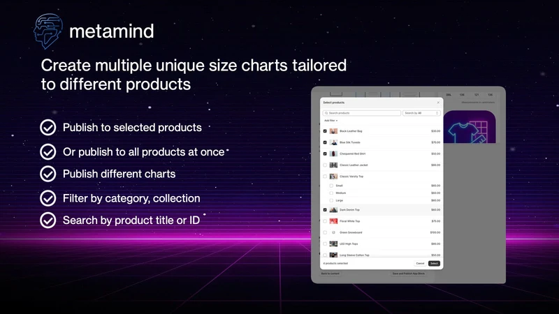 MetaMind Size Chart