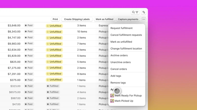 Gizmo: Bulk Pickup Manager