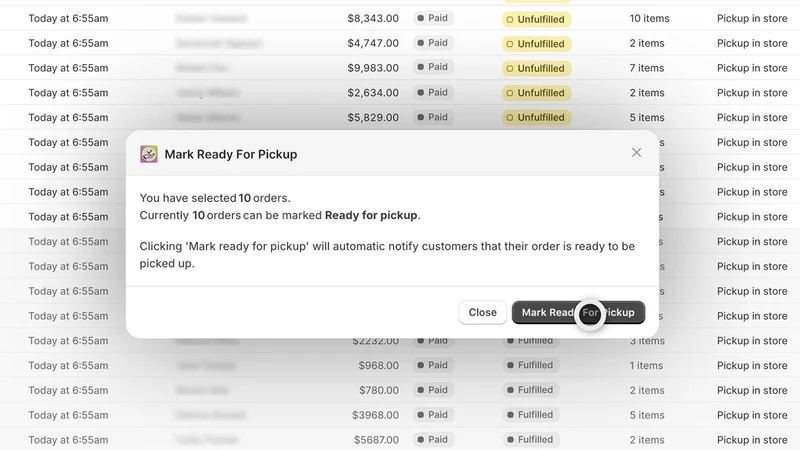 Gizmo: Bulk Pickup Manager