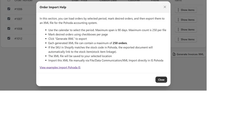 XML Exporter for Pohoda