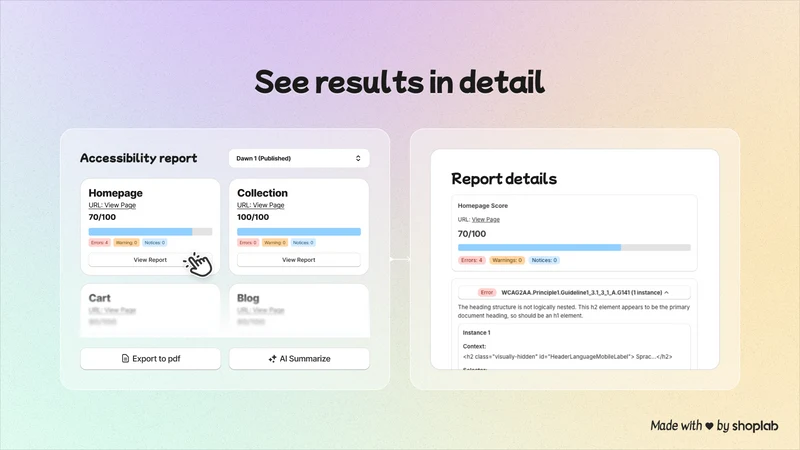 shoplab ‑ Accessibility Check