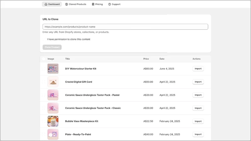 Kopia ‑ Import & Copy Products