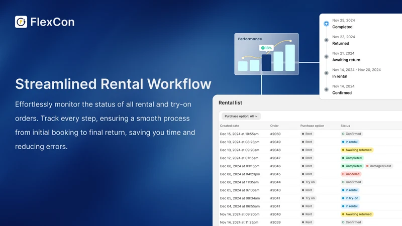 FlexCon Rental Booking, Hire