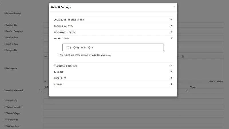 Vostari CSV Listing Builder