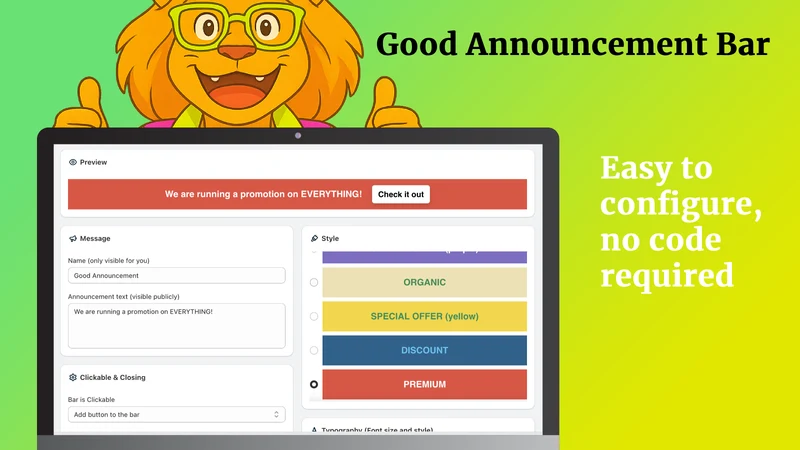 Good Announcement Bar