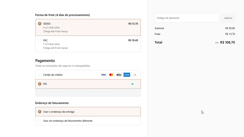 Fretify ‑ Correios PAC e SEDEX