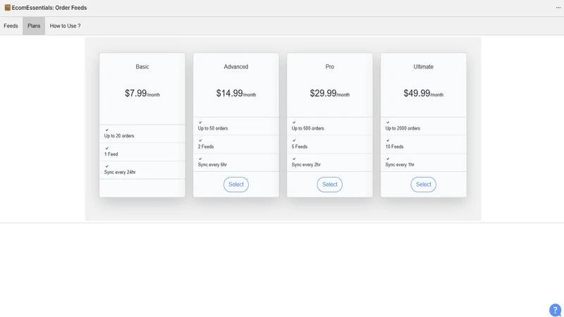 EcomEssentials: Order Feeds
