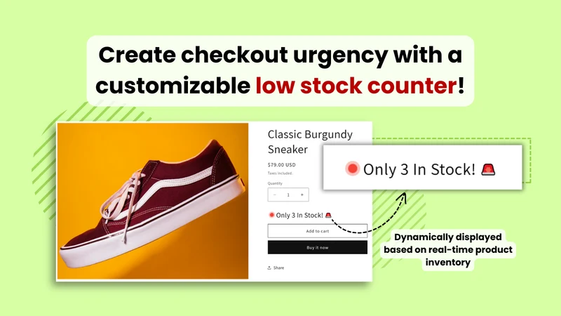 Zonvi: Low Stock Counter