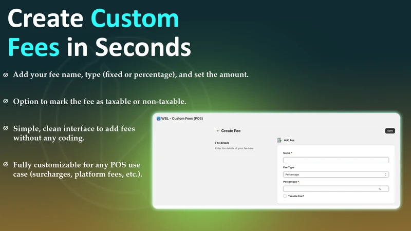 WBL ‑ Custom Fees (POS)