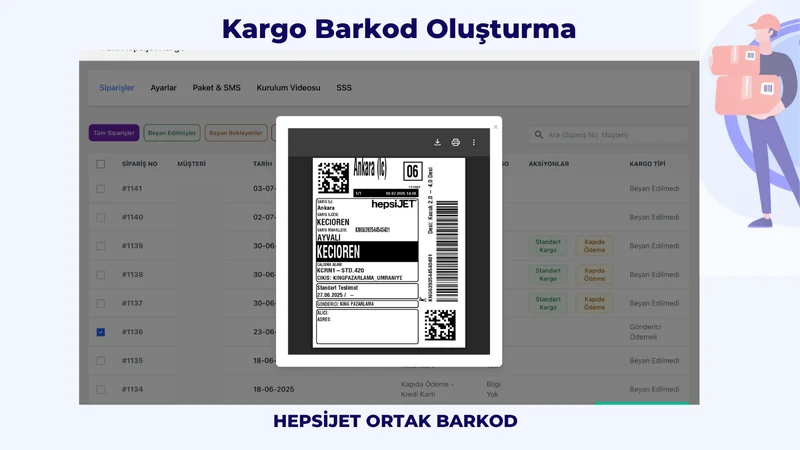 HepsiJET Kargo Entegrasyon Pax