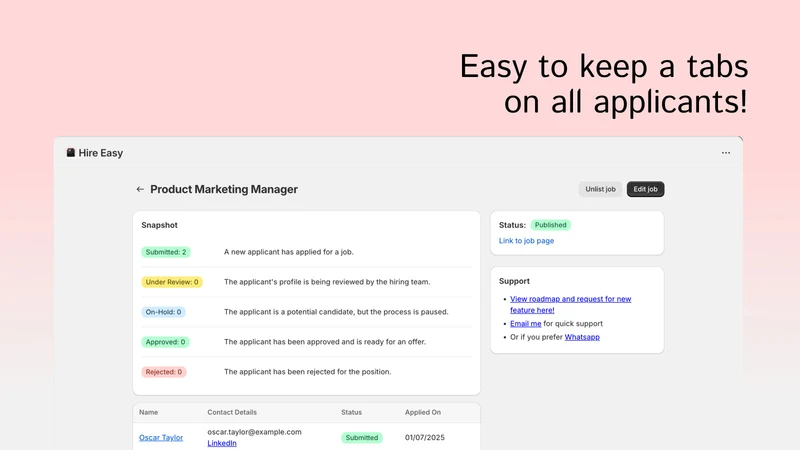 Hire Easy ‑ Careers Page